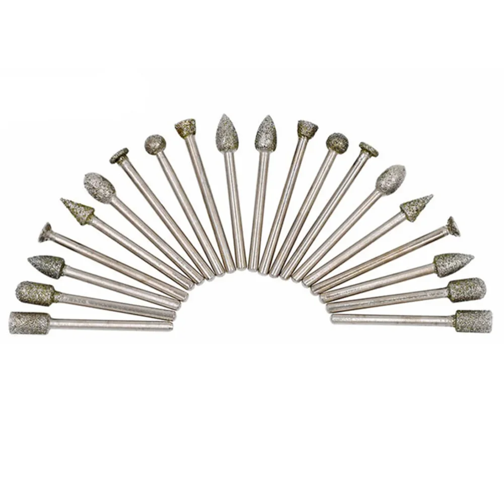 20pcs 3mm Shank Coarse Diamond Grinding Head Needle Grinding Head Polishing Stone Abrasive Power Tools Accessories
20pcs 3mm Shank Coarse Diamond Grinding Head Needle Grinding Head Polishing Stone Abrasive Power Tools Accessories