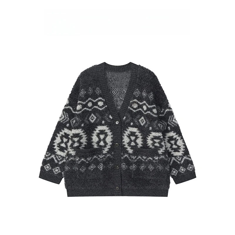 Iris Island 2026 Spring Summer 100 Wool 1010g Knitted Open Cardigan Ethnic Style Long Sleeve V Neck Warm Casual Knitwear
Iris Island 2026 Spring Summer 100 Wool 1010g Knitted Open Cardigan Ethnic Style Long Sleeve V Neck Warm Casual Knitwear