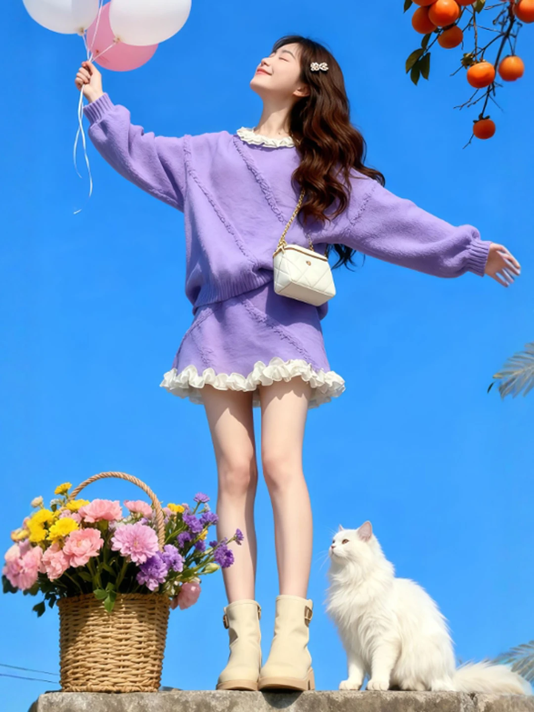 Фиолетовый комплект: свитер и юбка. Женский зимний наряд в нежном стиле. Красивый и удобный комплект в корейском стиле.
Фиолетовый комплект: свитер и юбка. Женский зимний наряд в нежном стиле. Красивый и удобный комплект в корейском стиле.