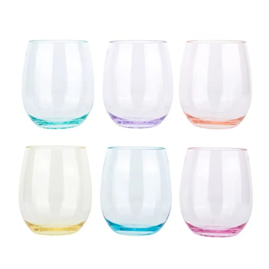 Classic 18-ounce Acrylic Steml Wine Glasses, Unbreakable Mixed Drinkware Plastic Tumbler, set of 6 Mutlicolor
Classic 18-ounce Acrylic Steml Wine Glasses, Unbreakable Mixed Drinkware Plastic Tumbler, set of 6 Mutlicolor