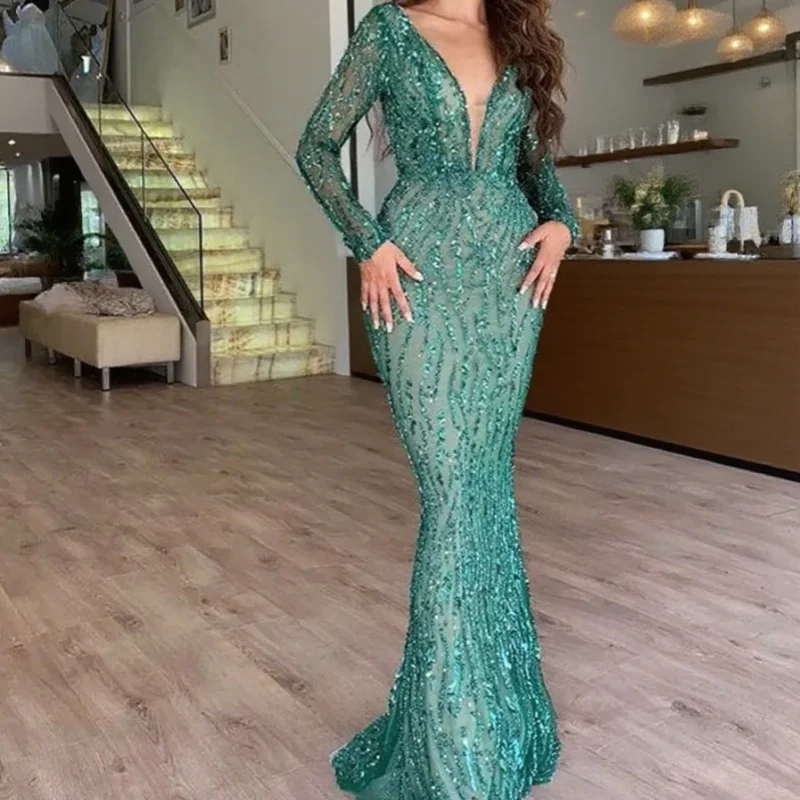 Mermaid Prom Dresses Royal Blue sequins Elegant Long Sleeves Evening Gowns Off Shoulder Women Prom Dress Customized
Mermaid Prom Dresses Royal Blue sequins Elegant Long Sleeves Evening Gowns Off Shoulder Women Prom Dress Customized