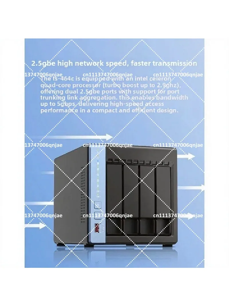 4-Bay Network Storage Enclosure for Private Cloud, Hard Disk Box Compatible with TS464C
4-Bay Network Storage Enclosure for Private Cloud, Hard Disk Box Compatible with TS464C