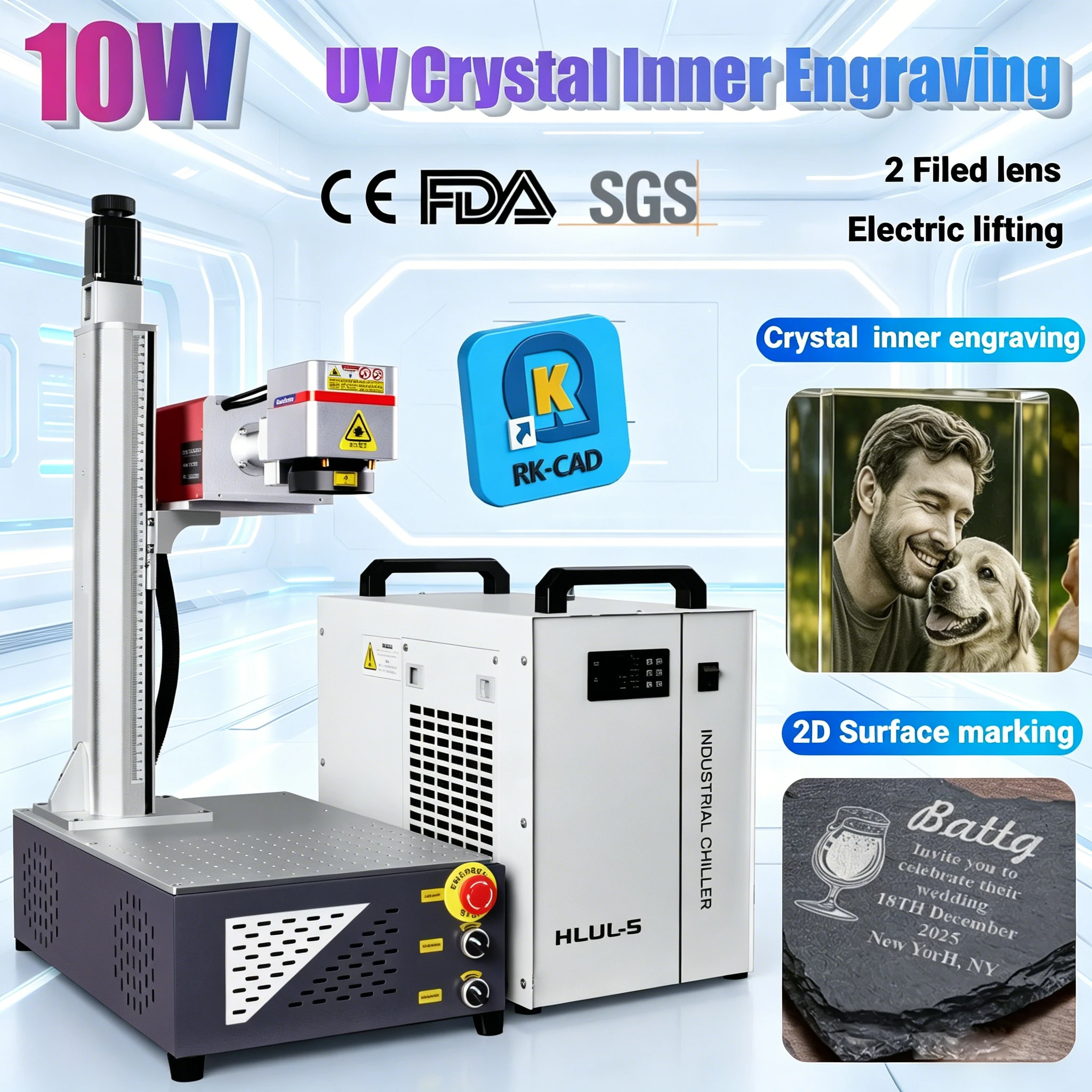 10W 3D Crystal Inner Engraving UV Laser Marking Machine Electric Z Axis High Precision for Wood/Glass/Crystal/Metal/Leather
10W 3D Crystal Inner Engraving UV Laser Marking Machine Electric Z Axis High Precision for Wood/Glass/Crystal/Metal/Leather