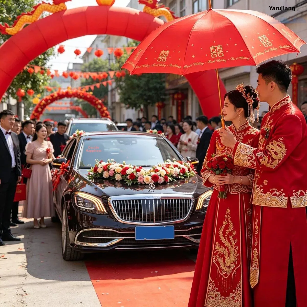 Red Wedding Umbrella New Bride High End Marriage Celebration Sunshade Chinese Style Long Handle Rain Umbrella for Women Men
Red Wedding Umbrella New Bride High End Marriage Celebration Sunshade Chinese Style Long Handle Rain Umbrella for Women Men