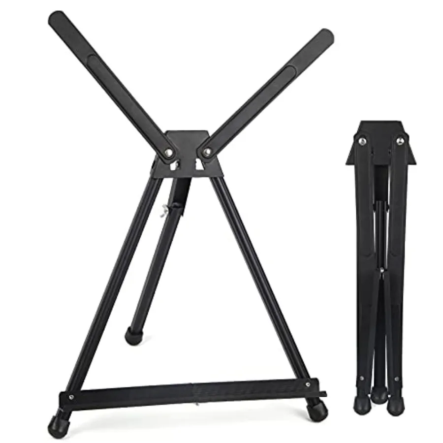 Aluminum 15" to 21" Tabletop Easel Display, Black Tripod with Rubber Feet, Holds Canvas, Paintings, Books, Photos, Signs
Aluminum 15" to 21" Tabletop Easel Display, Black Tripod with Rubber Feet, Holds Canvas, Paintings, Books, Photos, Signs