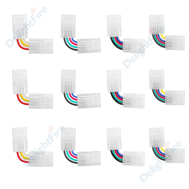 LED Strip Connector 2/3/4/5/6 Pin 5/8/10mm Right Angle Solderless Connector For 5050 3528 RGB RGBW RGB+CCT LED Strip Lights
LED Strip Connector 2/3/4/5/6 Pin 5/8/10mm Right Angle Solderless Connector For 5050 3528 RGB RGBW RGB+CCT LED Strip Lights