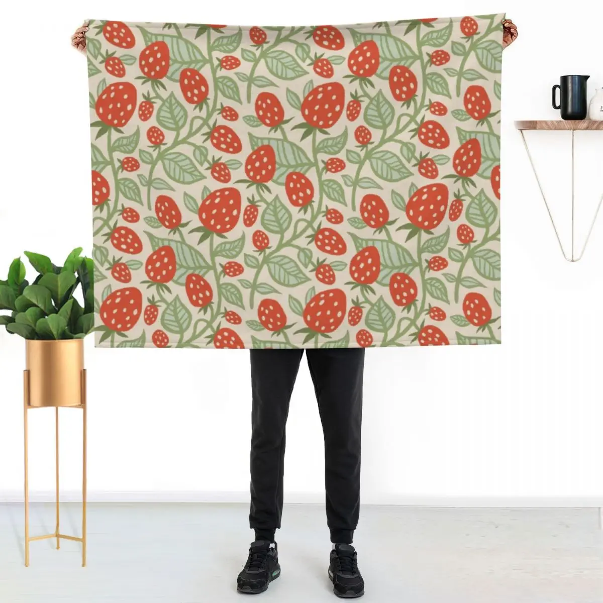 Strawberry fields pattern in red, green Throw Blanket Soft Plush Blanket as Housewarming Gift
Strawberry fields pattern in red, green Throw Blanket Soft Plush Blanket as Housewarming Gift