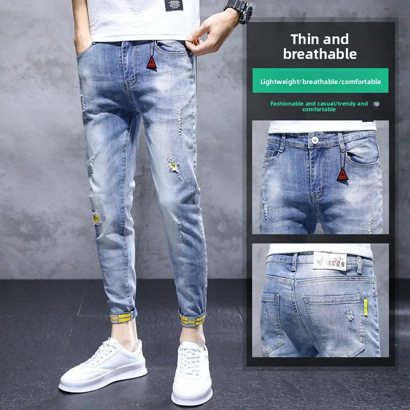 Korean Reviews Many Pants Ripped Jeans Men's Summer Thin Slim-fitting Small Feet 2025 New Spring and Summer Trendy Long Pants
Korean Reviews Many Pants Ripped Jeans Men's Summer Thin Slim-fitting Small Feet 2025 New Spring and Summer Trendy Long Pants