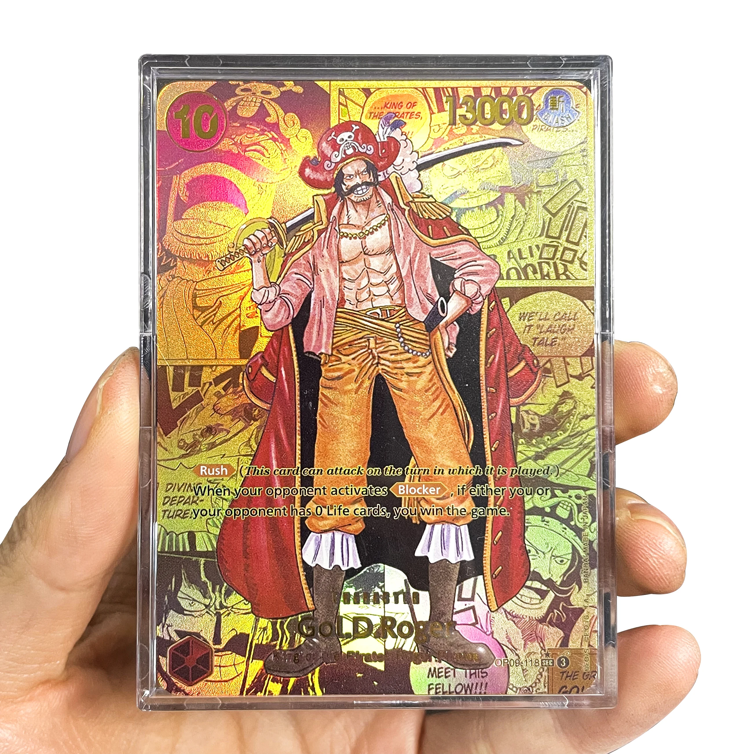 Карточная игра PROXY ONE PIECE Gol D-Roger Gold Super Parallel SEC/SP OP09-118 OPCG Персонаж Фольга Серия игровых карт
Карточная игра PROXY ONE PIECE Gol D-Roger Gold Super Parallel SEC/SP OP09-118 OPCG Персонаж Фольга Серия игровых карт