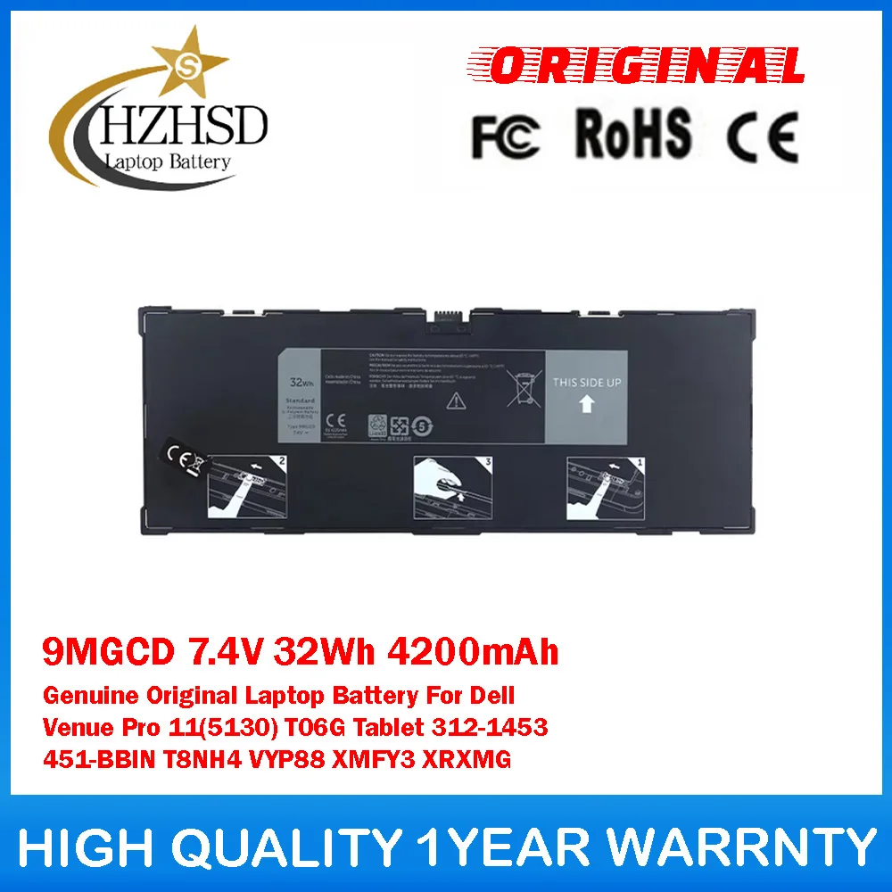 9MGCD 7.4V 32Wh 4200mAh Genuine Original Laptop Battery For Dell Venue Pro 11(5130) T06G Tablet 312-1453 451-BBIN T8NH4 VYP88
9MGCD 7.4V 32Wh 4200mAh Genuine Original Laptop Battery For Dell Venue Pro 11(5130) T06G Tablet 312-1453 451-BBIN T8NH4 VYP88