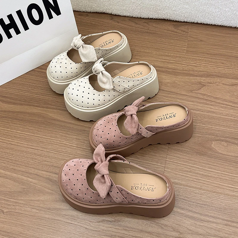 French-style Bow Knot Open-toe Summer Slippers for Women, 2025 New Thick-soled Design, Can Be Worn with Skirts, Half-slip
French-style Bow Knot Open-toe Summer Slippers for Women, 2025 New Thick-soled Design, Can Be Worn with Skirts, Half-slip