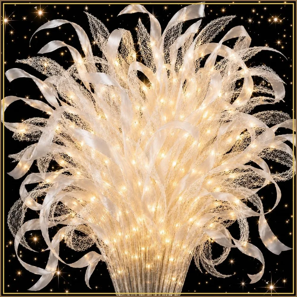 100 PCS LED Fairy Ribbon Wands with Lace & Satin, Bells for Wedding Exit & Reception, Night Events
100 PCS LED Fairy Ribbon Wands with Lace & Satin, Bells for Wedding Exit & Reception, Night Events