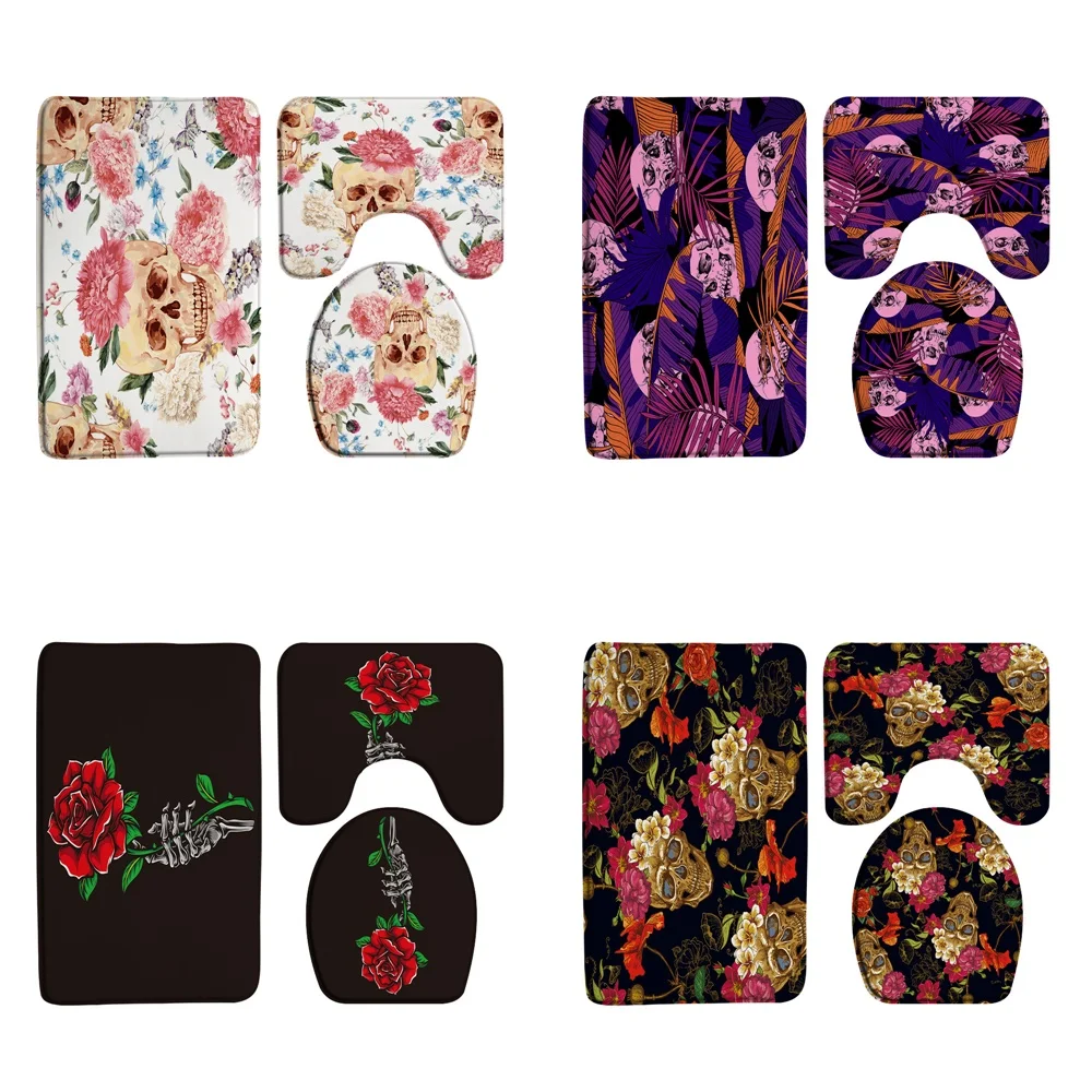 Nordic 3D Skull Rose Bath Mat Carpet Rug Set 3pcs Bathroom Shower Room Decor Doormat Washable Flannel Non-Slip Toilet Seat Cover
Nordic 3D Skull Rose Bath Mat Carpet Rug Set 3pcs Bathroom Shower Room Decor Doormat Washable Flannel Non-Slip Toilet Seat Cover
