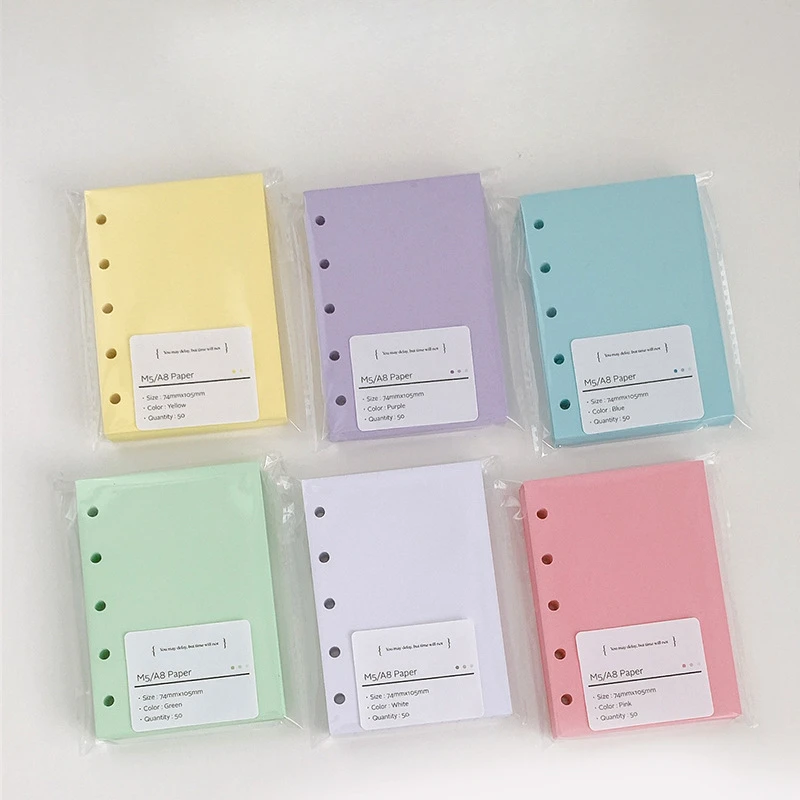 50sheet INS Simplicity Scrapbook Inner Page Candy Solid Color Jounraling Notebook Inner Page M5 Size Binder Notepad Student
50sheet INS Simplicity Scrapbook Inner Page Candy Solid Color Jounraling Notebook Inner Page M5 Size Binder Notepad Student