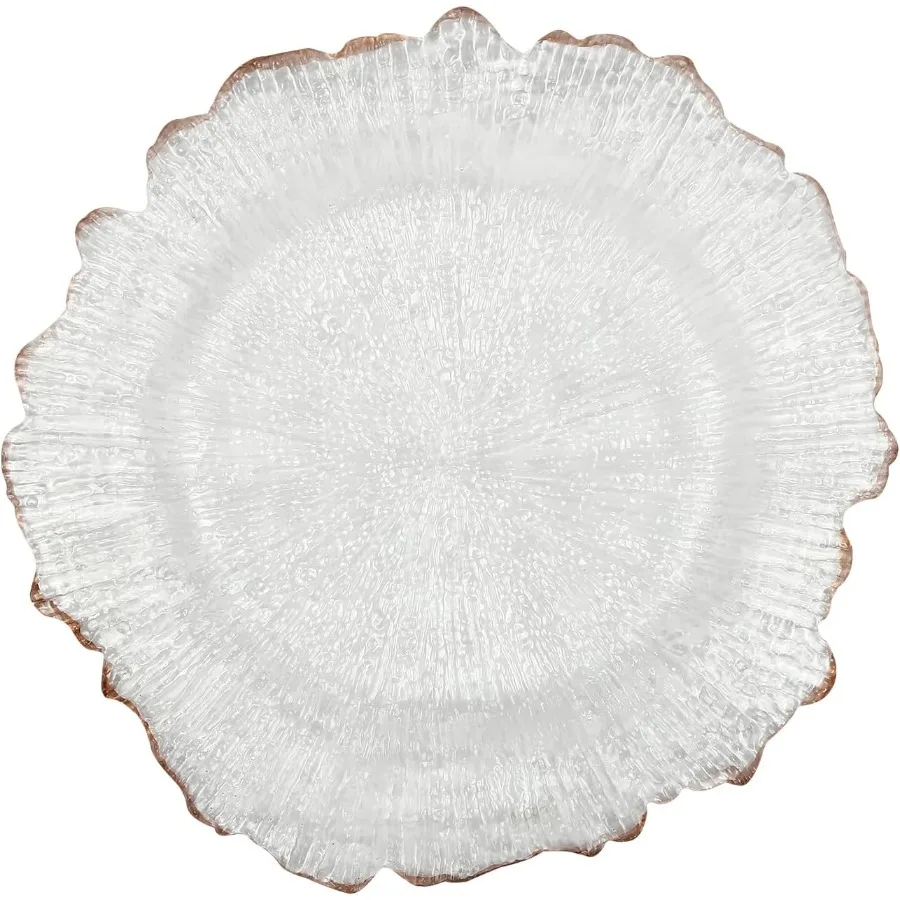 25 Pcs Clear Charger Plates 13" Plastic Round Reef Textured Rim Charger Plates for Dinner Wedding Party Event Decoration
25 Pcs Clear Charger Plates 13" Plastic Round Reef Textured Rim Charger Plates for Dinner Wedding Party Event Decoration