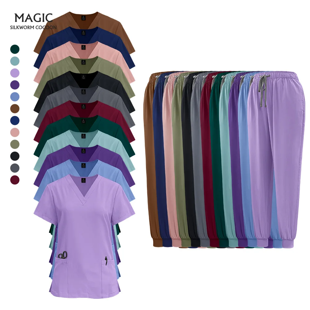 Solid Color Nurse Accessories Surgical Uniform Women Operating Room Work Clothes Multi Pocket Workwear Medical Nursing Uniforms
Solid Color Nurse Accessories Surgical Uniform Women Operating Room Work Clothes Multi Pocket Workwear Medical Nursing Uniforms