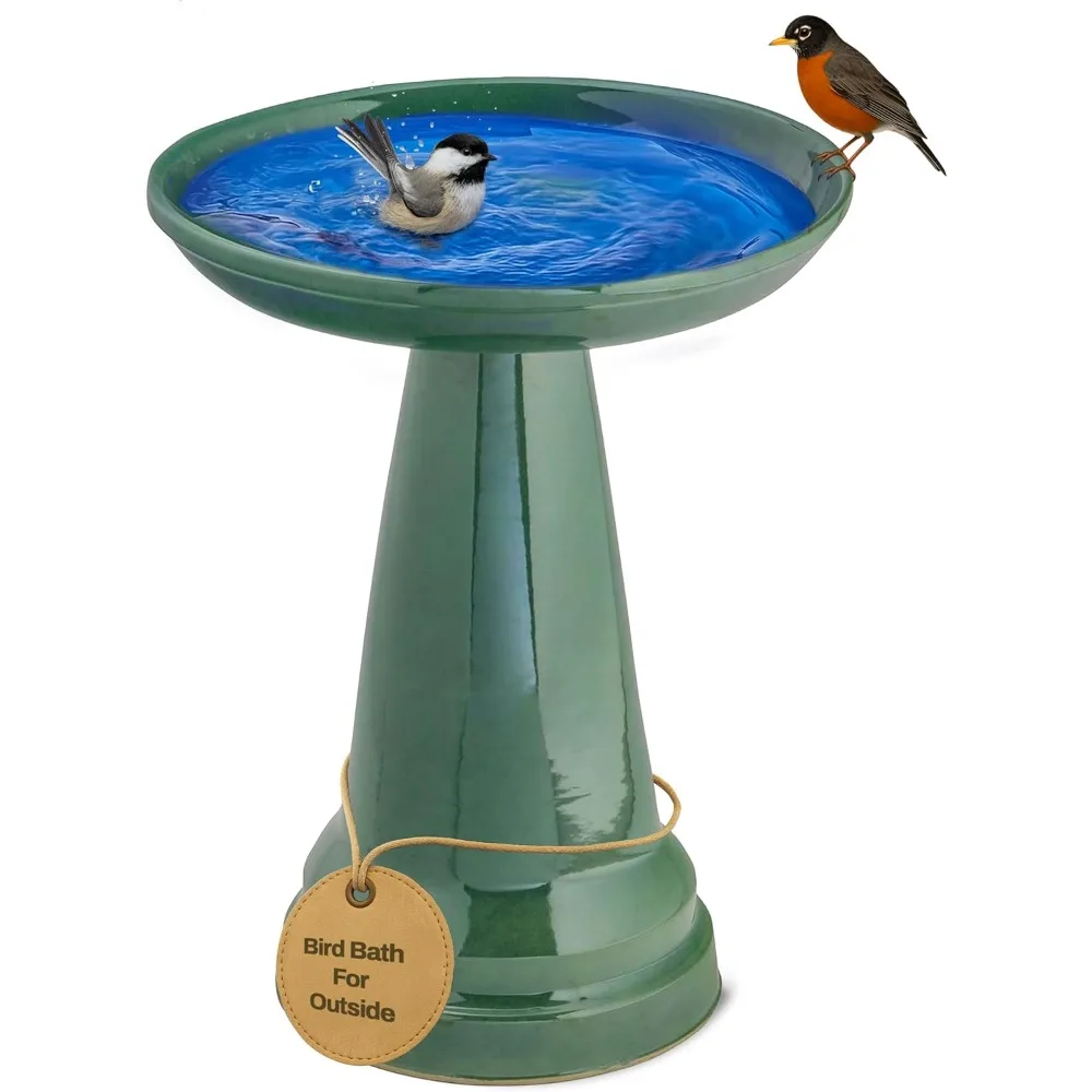 Ohio Stoneware Bird Bath, Pedestal Bird Bath, Stable Locking Top | Weather-Resistant Ceramic Clay, Glazed Finish
Ohio Stoneware Bird Bath, Pedestal Bird Bath, Stable Locking Top | Weather-Resistant Ceramic Clay, Glazed Finish
