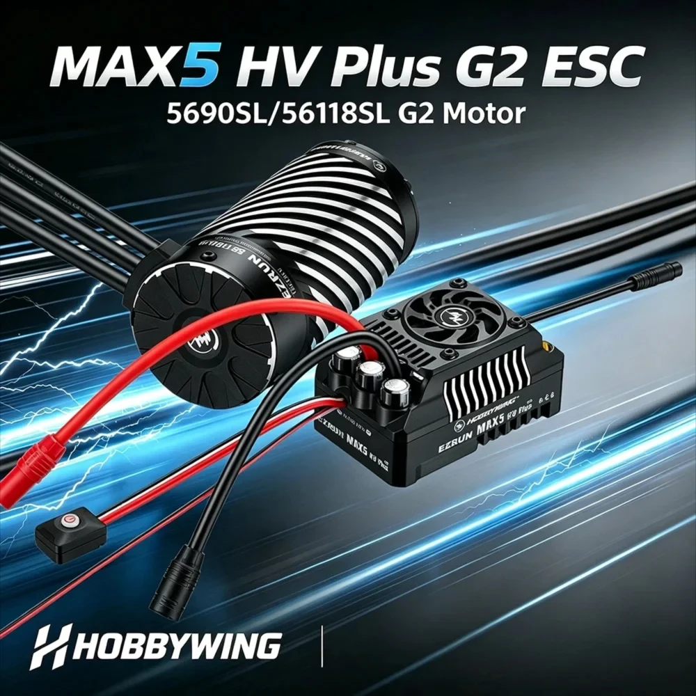 Hobbywing EZRUN MAX5 HV PLUS G2 330A 6-12S ESC & 5690SL 2400KV/56118SL 1600KV G2 Motor For RC 1/5 1/7 1/8 RC Car Truck
Hobbywing EZRUN MAX5 HV PLUS G2 330A 6-12S ESC & 5690SL 2400KV/56118SL 1600KV G2 Motor For RC 1/5 1/7 1/8 RC Car Truck
