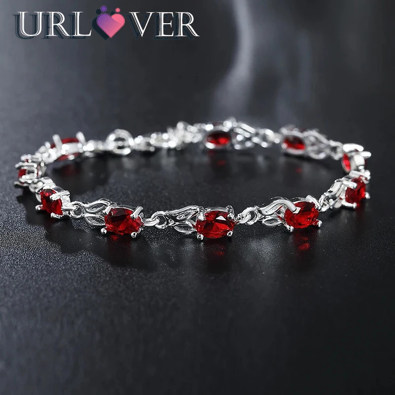 925 Sterling Silver Wild red crystal chain Bracelets for women fashion lady Wedding party beautiful Christmas gifts fine Jewelry
925 Sterling Silver Wild red crystal chain Bracelets for women fashion lady Wedding party beautiful Christmas gifts fine Jewelry