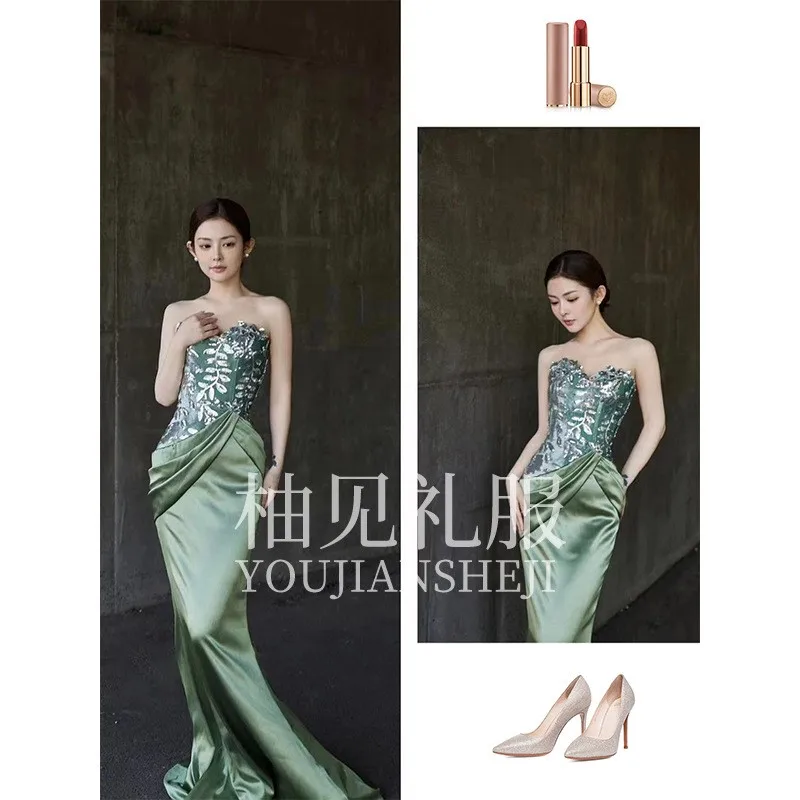 New Chinese-style morning dress fishtail strapless light luxury and niche for toasting
New Chinese-style morning dress fishtail strapless light luxury and niche for toasting