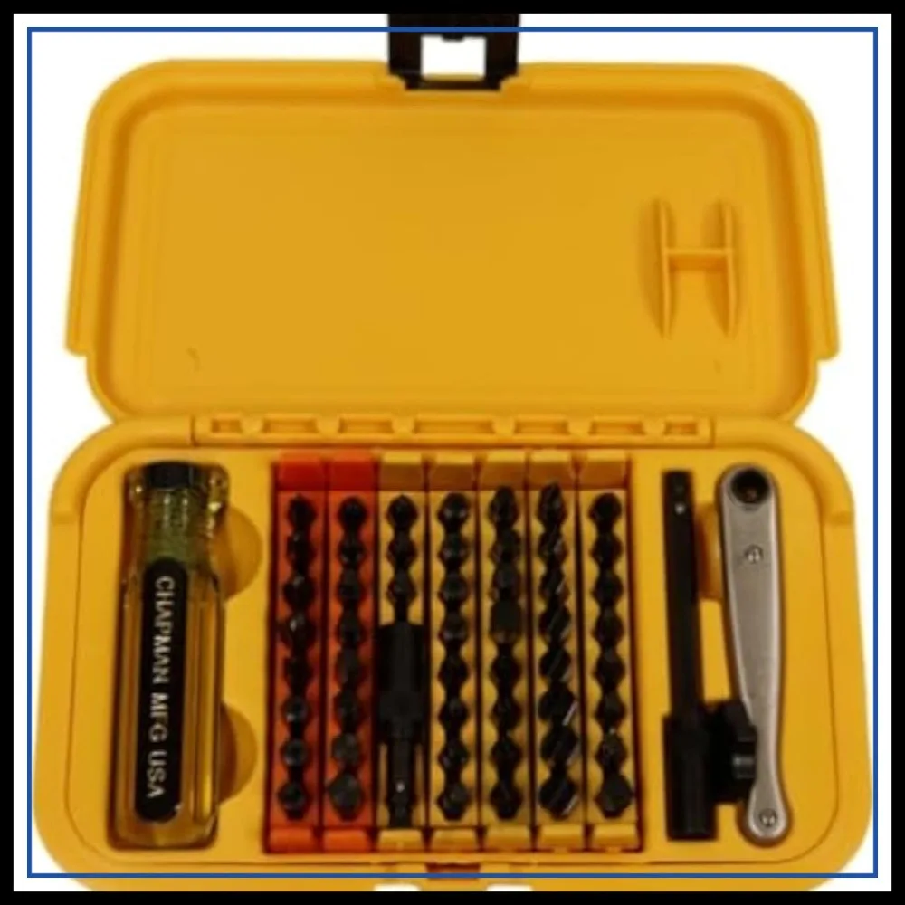 51-Piece Screwdriver Bit Set with Ratchet, Hex, Slotted, Phillips, Star Bits - 300+ Combos, 1/4" Hex Drive
51-Piece Screwdriver Bit Set with Ratchet, Hex, Slotted, Phillips, Star Bits - 300+ Combos, 1/4" Hex Drive