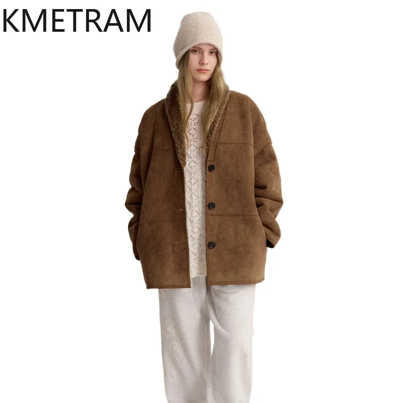 KMETRAM 100% Wool Coats Women Vintage Loose Mid-Length Sheep Shearing Jacket 72cm Warm Winter Fur Coat Woman Clothing 2026 шуба
KMETRAM 100% Wool Coats Women Vintage Loose Mid-Length Sheep Shearing Jacket 72cm Warm Winter Fur Coat Woman Clothing 2026 шуба