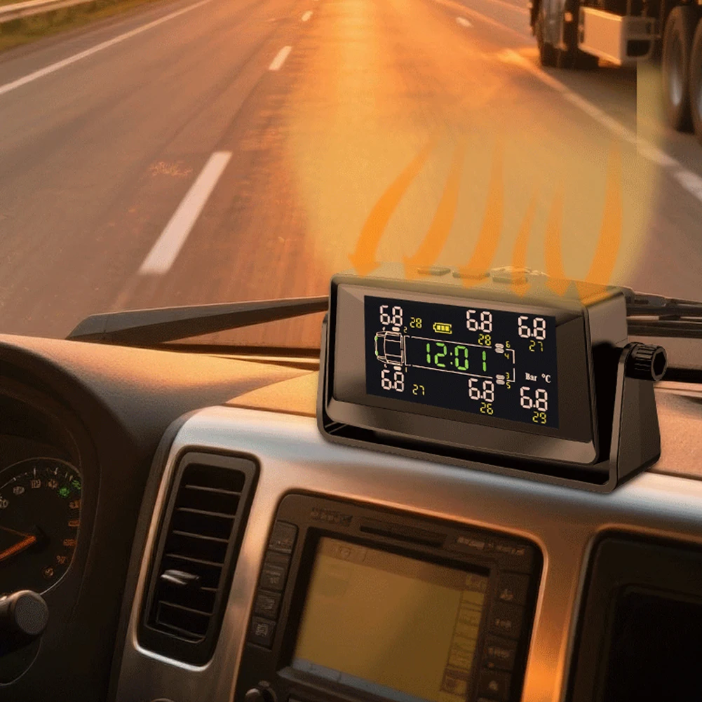 Tire Pressure Monitoring System with 6 Sensors Tire Pressure Monitor System Tyre Temperature Monitor for RV Trailer Truck
Tire Pressure Monitoring System with 6 Sensors Tire Pressure Monitor System Tyre Temperature Monitor for RV Trailer Truck
