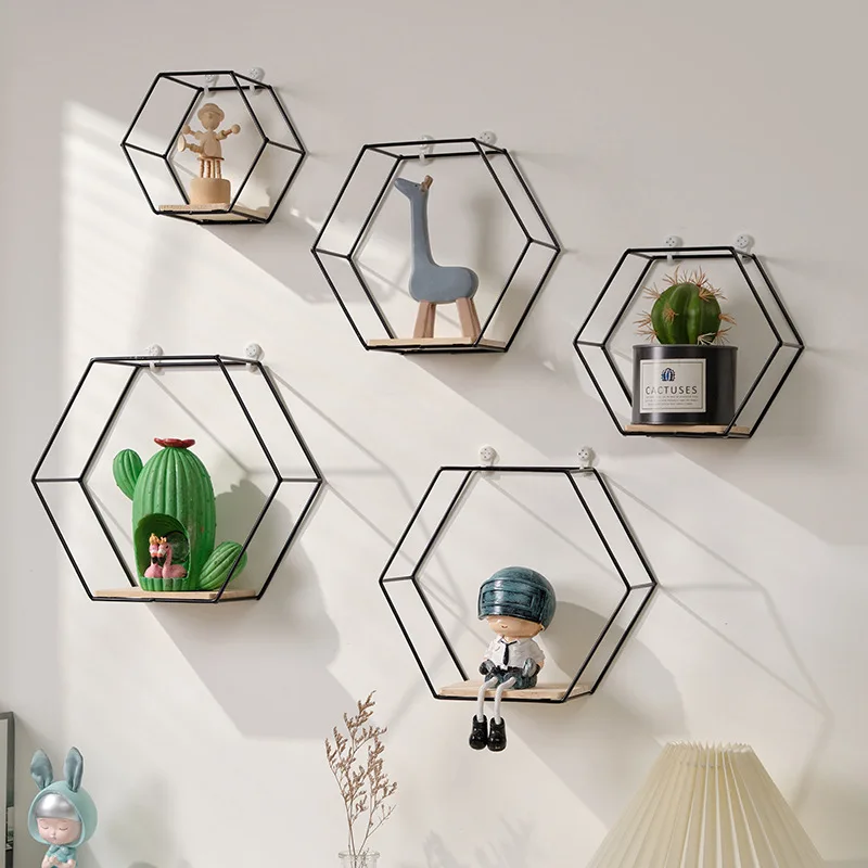 Metal Floating Wall Shelf Wall Mounted Hexagon Shelf Handicraft Display Rack Sundries Storage Holder Living Room Home Decoration
Metal Floating Wall Shelf Wall Mounted Hexagon Shelf Handicraft Display Rack Sundries Storage Holder Living Room Home Decoration