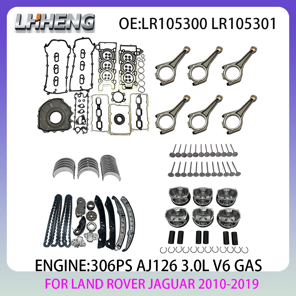 306PS AJ126 Engine Rebuild Repair Kit FOR LAND ROVER DISCOVERY RANGE ROVER JAGUAR 3.0L 3.0 L T V6 GAS 10-19 LR105300 LR105301
306PS AJ126 Engine Rebuild Repair Kit FOR LAND ROVER DISCOVERY RANGE ROVER JAGUAR 3.0L 3.0 L T V6 GAS 10-19 LR105300 LR105301
