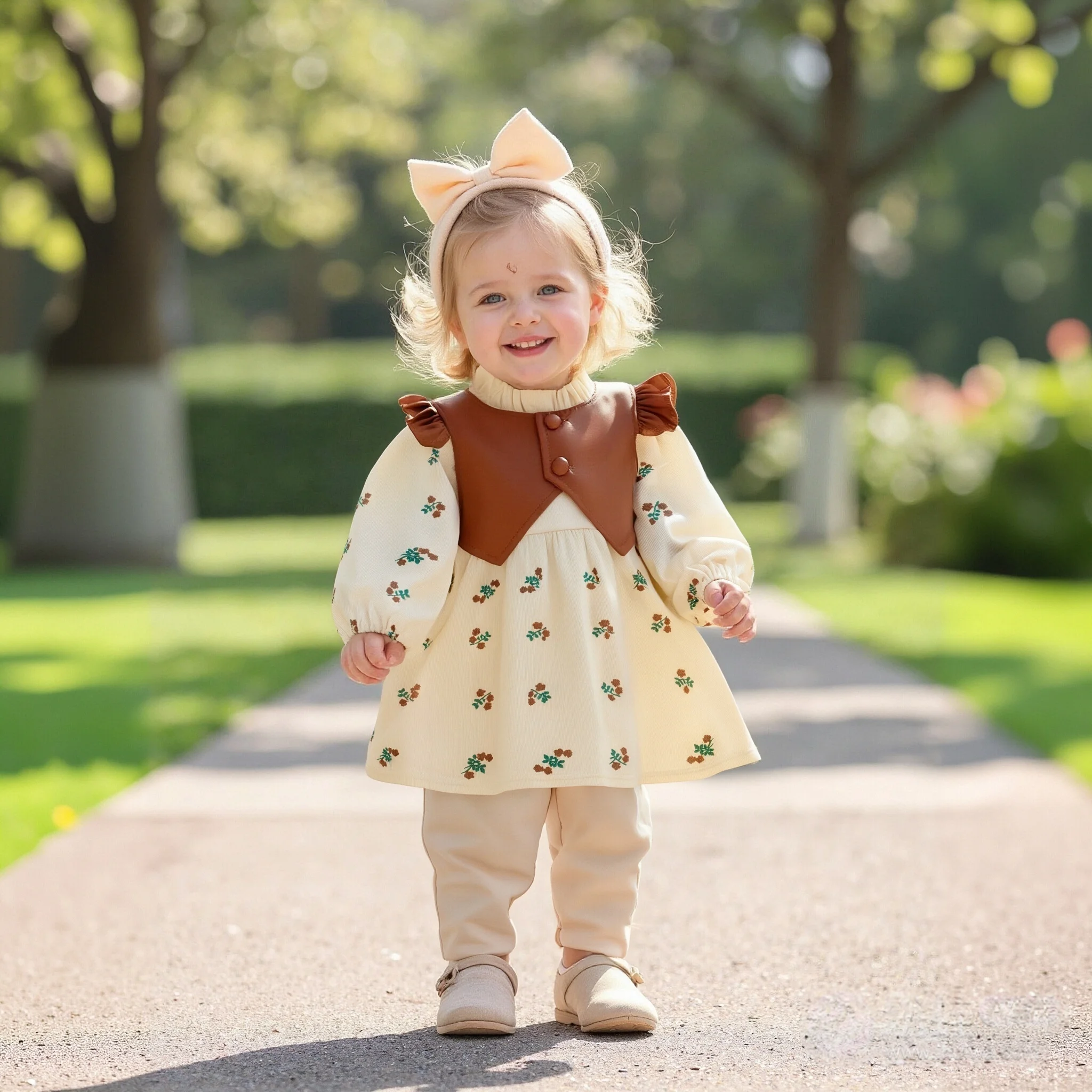 Children's Dresses Spring And Autumn Floral Pattern Fake Two Pieces Leather Long-Sleeved Girls Dress Cute Casual Girl Costume
Children's Dresses Spring And Autumn Floral Pattern Fake Two Pieces Leather Long-Sleeved Girls Dress Cute Casual Girl Costume