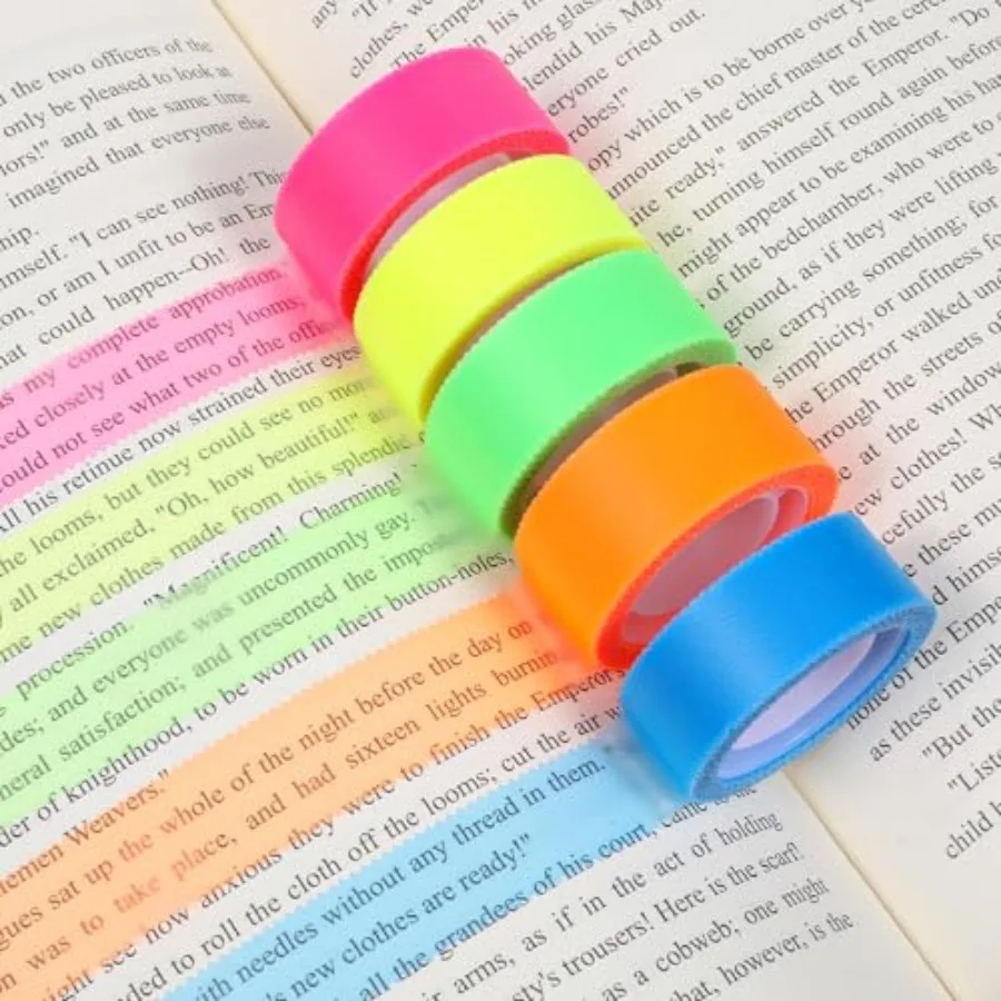 5 Rolls Colored Transparent Marking Sticker 0.7inch X 32ft Highlighter Tapes Removable Fluorescent Tapes PET Highlighter Tape A
5 Rolls Colored Transparent Marking Sticker 0.7inch X 32ft Highlighter Tapes Removable Fluorescent Tapes PET Highlighter Tape A