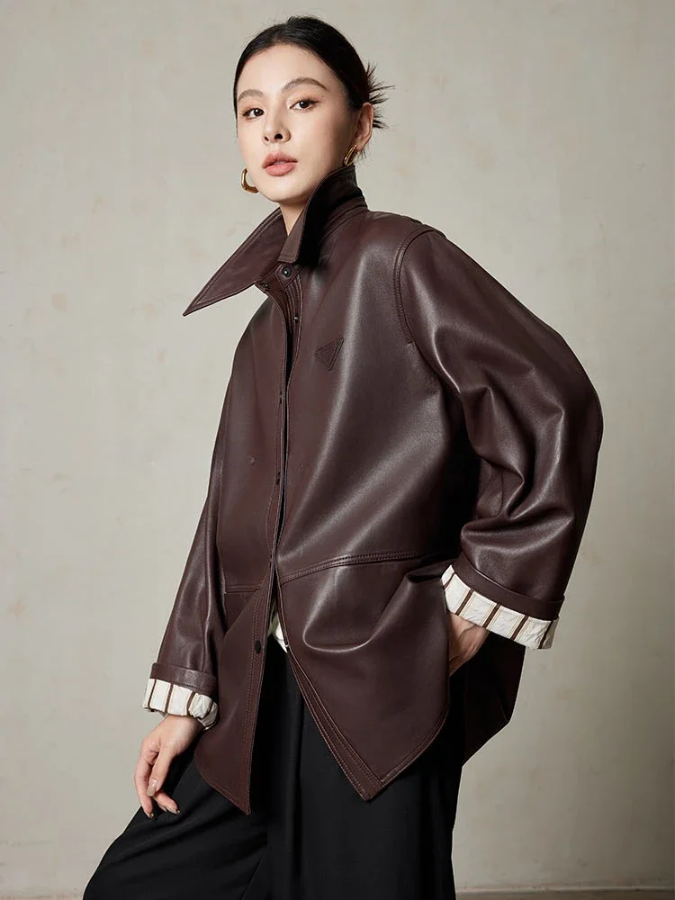 Casual Genuine Leather Shirt Jackets for Women Spring Autumn 2026 New High-end Simple Loose Solid Soft Real Sheepskin Coat
Casual Genuine Leather Shirt Jackets for Women Spring Autumn 2026 New High-end Simple Loose Solid Soft Real Sheepskin Coat