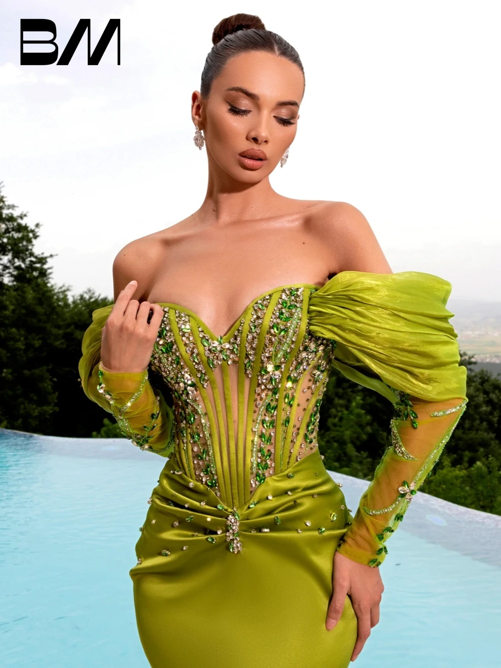 Вечернее платье с открытыми плечами, женское платье русалки на заказ, корсет для выпускного вечера знаменитостей, нежные кристаллы, вечернее платье для торжественных случаев
Вечернее платье с открытыми плечами, женское платье русалки на заказ, корсет для выпускного вечера знаменитостей, нежные кристаллы, вечернее платье для торжественных случаев