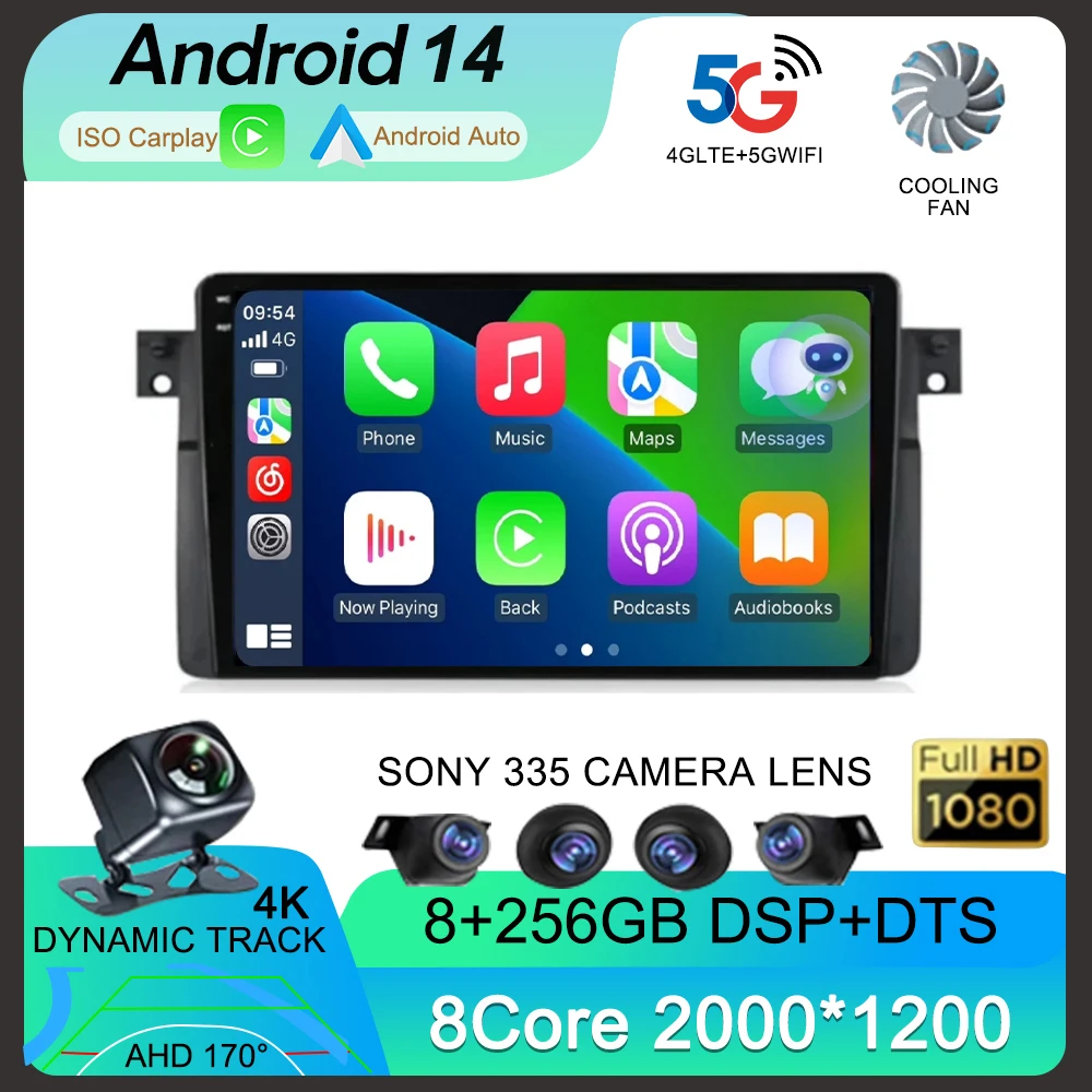 Android 14 Car Radio For BMW E46 M3 1998-2006 Multimedia Video Player 2Din 4G WIFI GPS Navigation Carplay Head unit 360 Camera
Android 14 Car Radio For BMW E46 M3 1998-2006 Multimedia Video Player 2Din 4G WIFI GPS Navigation Carplay Head unit 360 Camera