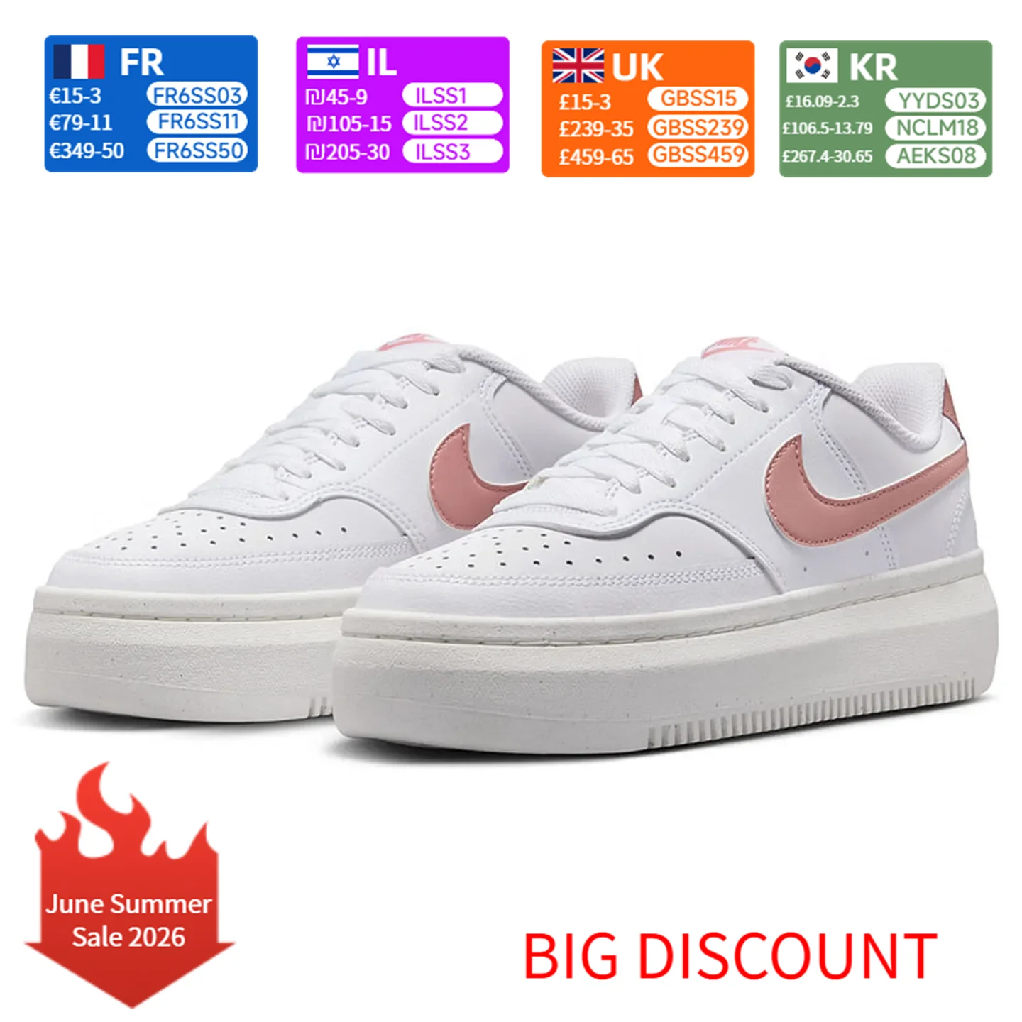 Nike Count Vision Alta Comfortable and minimalist Non-slip and durable Low-top skate shoes Women's style White DZ5394-102
Nike Count Vision Alta Comfortable and minimalist Non-slip and durable Low-top skate shoes Women's style White DZ5394-102