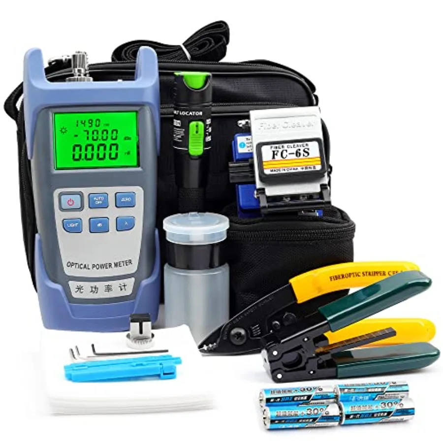 FTTH Fiber Optic Cold Connection Assembly Termination Tools Kit Bag with Optical Power Meter Finder Visual Fault Locator Fiber
FTTH Fiber Optic Cold Connection Assembly Termination Tools Kit Bag with Optical Power Meter Finder Visual Fault Locator Fiber