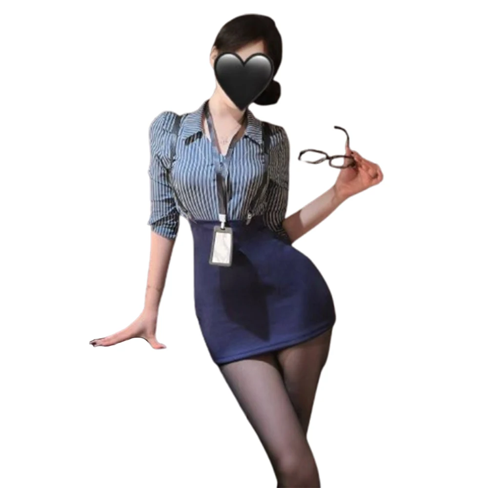 Sexy OL Secretary Role Play Uniform Striped Lapel Slim Top High Waist Suspender Bodycon Skirt Pure Desire Club Party Two Piece O
Sexy OL Secretary Role Play Uniform Striped Lapel Slim Top High Waist Suspender Bodycon Skirt Pure Desire Club Party Two Piece O