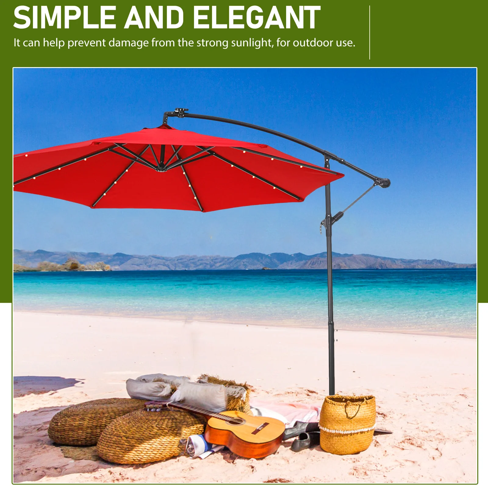 1pc Outdoor Uv Resistant Beach Garden Large 8-Bone Sunshade Umbrella Cover Durable Canopy For Pool Patio Shade Protection
1pc Outdoor Uv Resistant Beach Garden Large 8-Bone Sunshade Umbrella Cover Durable Canopy For Pool Patio Shade Protection