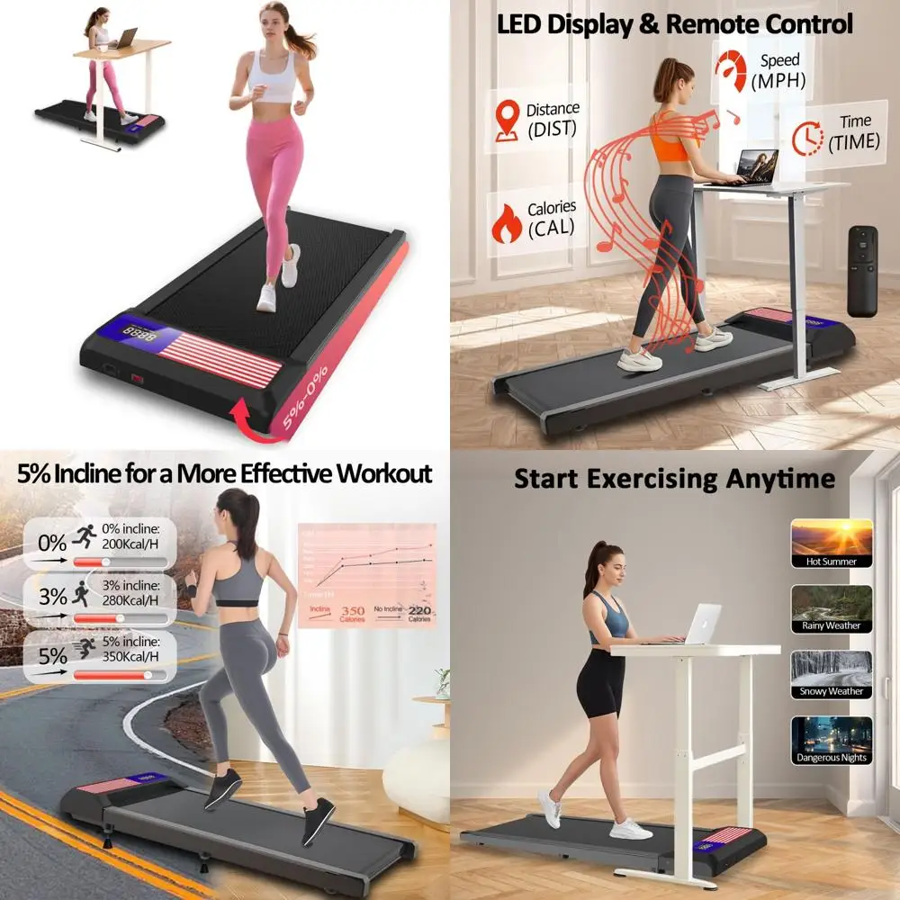 Under Desk Treadmill Mat with Incline, 2.5HP Quiet Home Office Exercise Equipment, Remote Control Included
Under Desk Treadmill Mat with Incline, 2.5HP Quiet Home Office Exercise Equipment, Remote Control Included