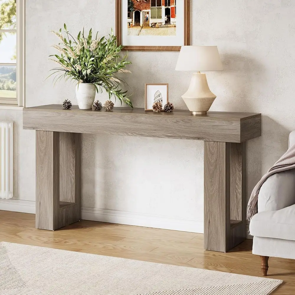 63 Long Wooden Entryway Sofa Table with Grey Finish for Living Room
63 Long Wooden Entryway Sofa Table with Grey Finish for Living Room