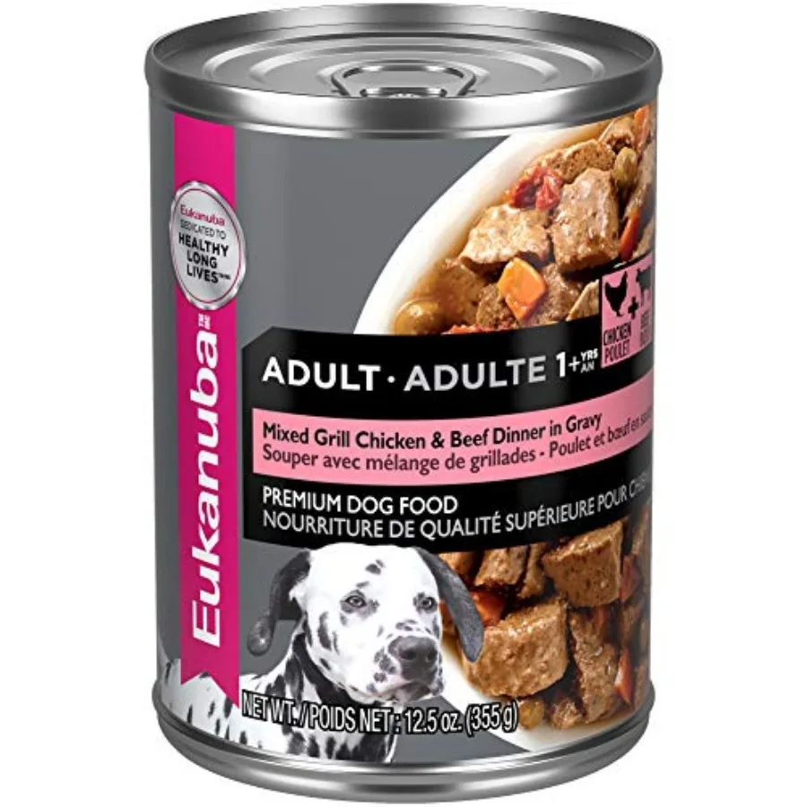 Adult Mixed Grill Chicken and Beef Dinner in Gravy Canned Dog Food 12.5 Ounce Cans Pack of 12
Adult Mixed Grill Chicken and Beef Dinner in Gravy Canned Dog Food 12.5 Ounce Cans Pack of 12