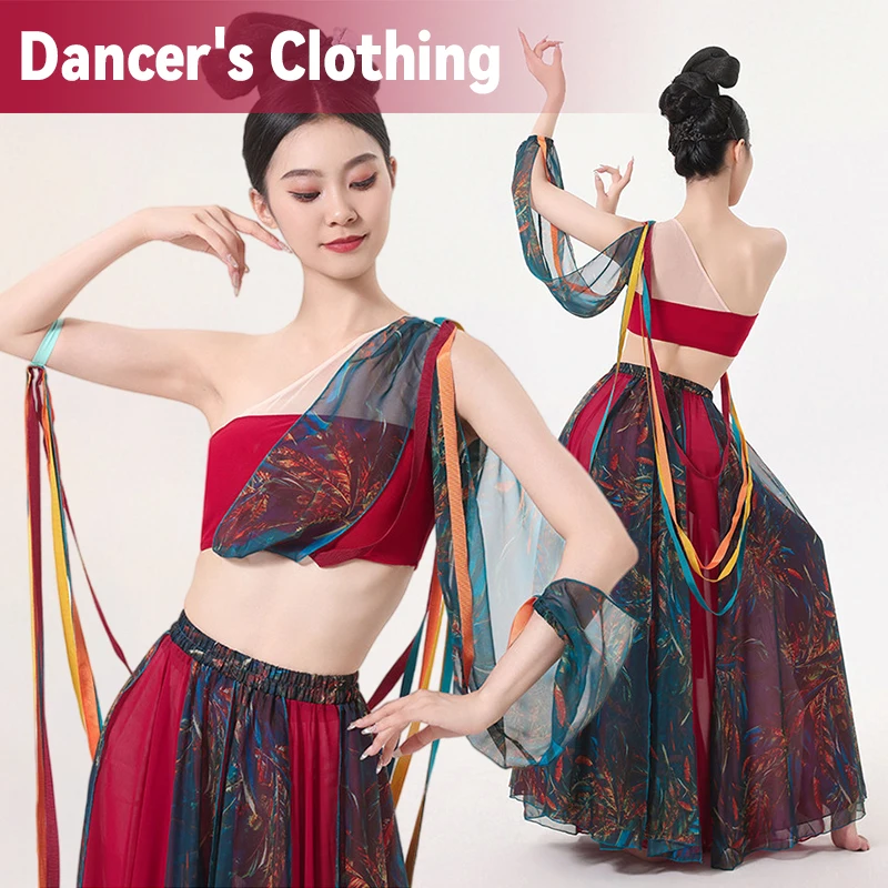 Ancient Dunhuang Dance Costume Women Flying Music Drum Dress Hanfu Elegant Ethnic Style Classical Dance Stage Performance Outfit
Ancient Dunhuang Dance Costume Women Flying Music Drum Dress Hanfu Elegant Ethnic Style Classical Dance Stage Performance Outfit