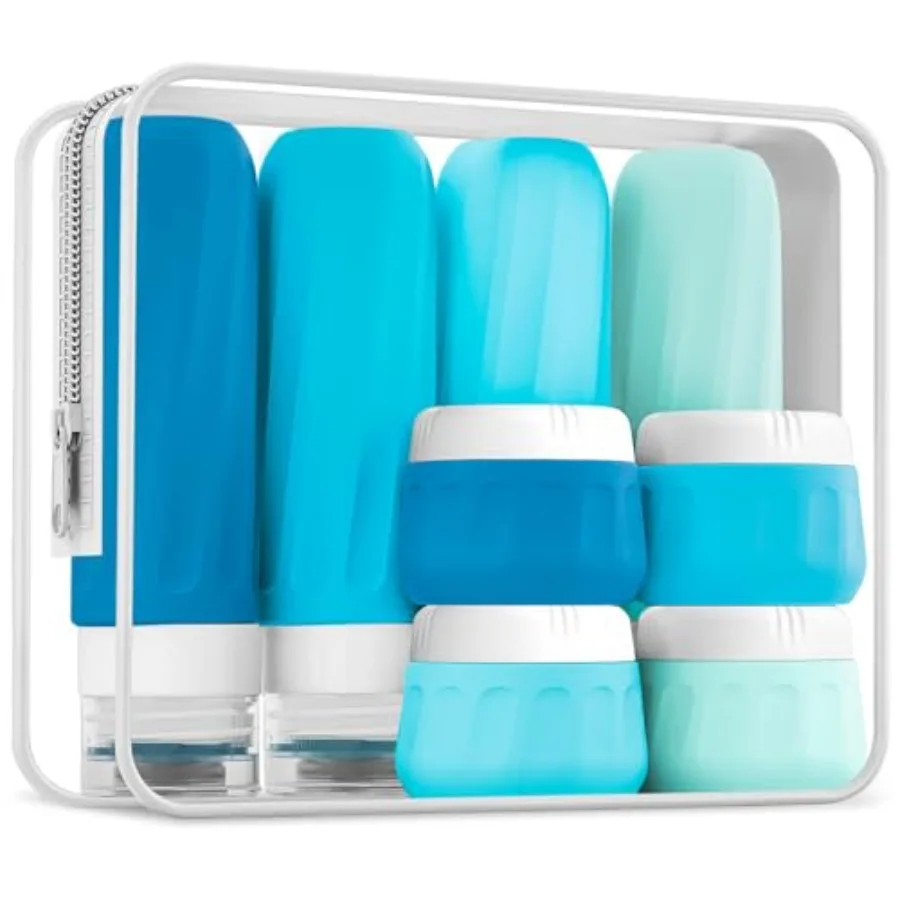 Travel Bottles for Toiletries, 10 Pack, TSA Approved, 3oz/90ml Silicone, Leak Proof, Wide Mouth, Reusable, Travel, Vacation, Pl
Travel Bottles for Toiletries, 10 Pack, TSA Approved, 3oz/90ml Silicone, Leak Proof, Wide Mouth, Reusable, Travel, Vacation, Pl