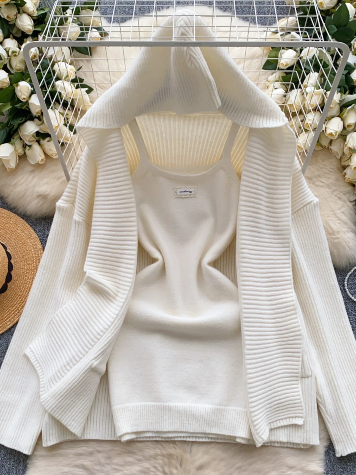 Women's Knitted Dr Long Sve Base Layer Strap Waistcoat + Outerwear Long Sve Sweater Coat Comfortable Versatile Casual
Women's Knitted Dr Long Sve Base Layer Strap Waistcoat + Outerwear Long Sve Sweater Coat Comfortable Versatile Casual