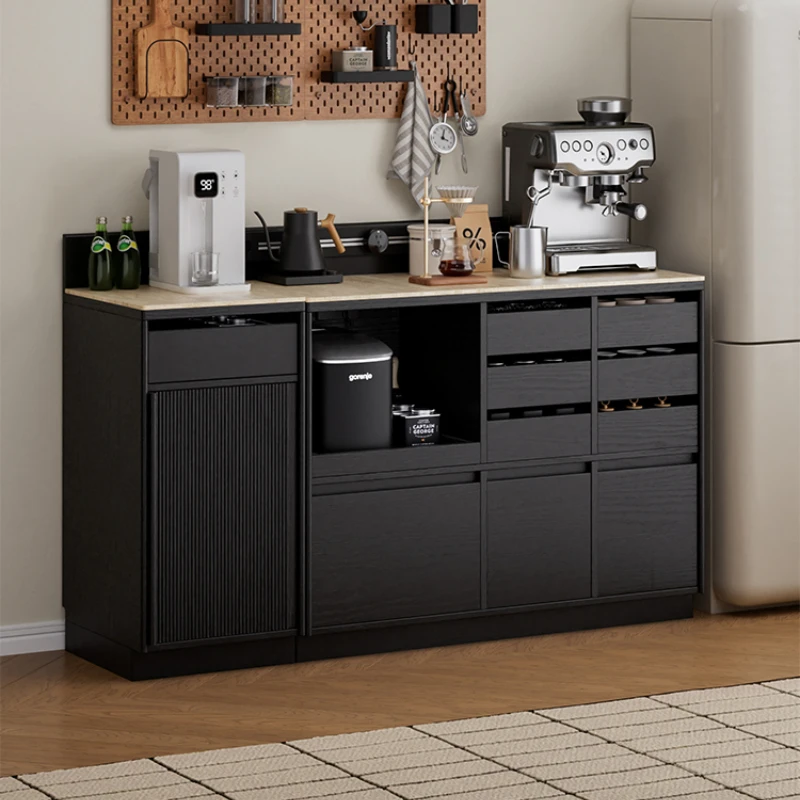 Combination solid wood dining side cabinet, integrated storage, rock slab countertop coffee, tea cabinet
Combination solid wood dining side cabinet, integrated storage, rock slab countertop coffee, tea cabinet