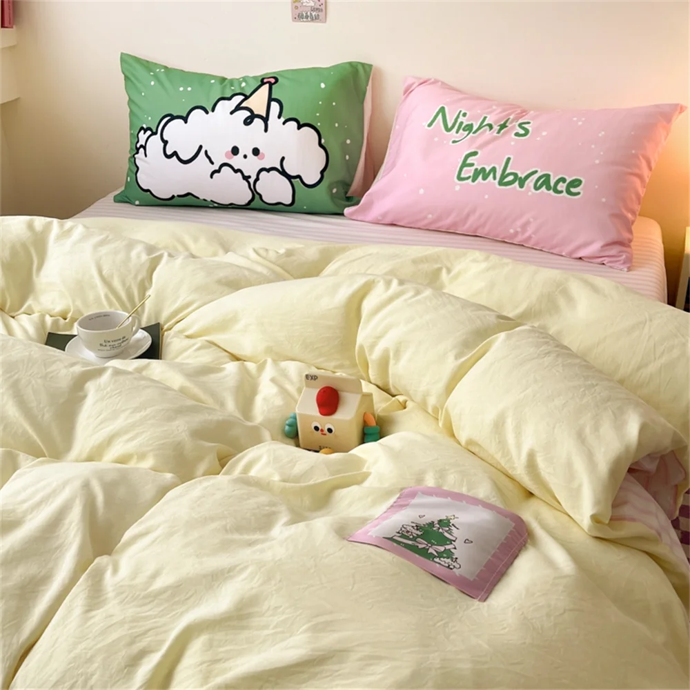 Cartoon Dog Washed Cotton Bedding Set for Girl Boy Skin-friendly Duvet Cover Set with Sheet Soft Home Four-Piece Set Quilt Cover
Cartoon Dog Washed Cotton Bedding Set for Girl Boy Skin-friendly Duvet Cover Set with Sheet Soft Home Four-Piece Set Quilt Cover