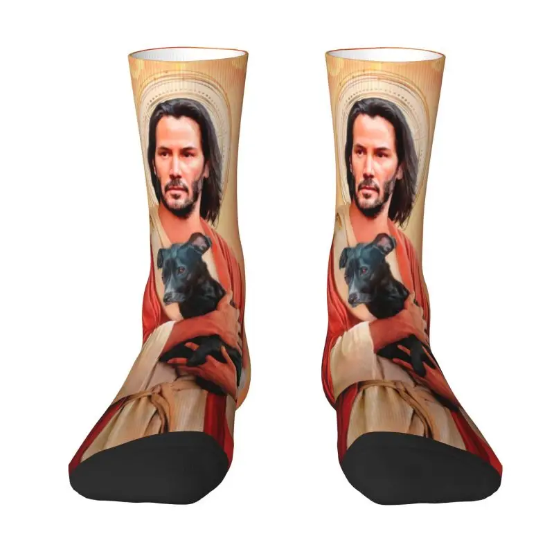 Jesus Saint Meme Keanu Reeves Men's Crew Socks Unisex Novelty 3D Printing Dress Socks
Jesus Saint Meme Keanu Reeves Men's Crew Socks Unisex Novelty 3D Printing Dress Socks