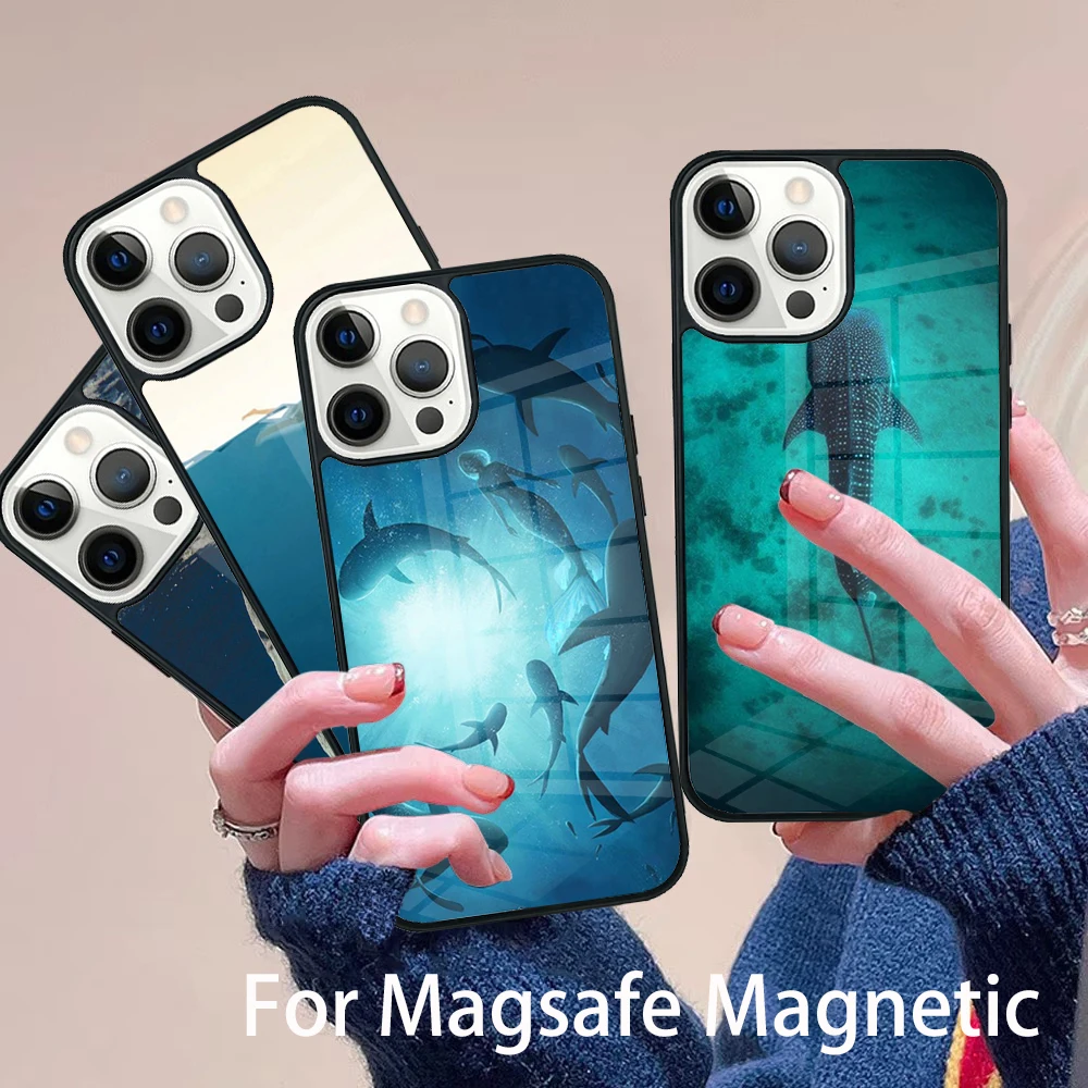 Ocean Monster Shark Swimming Phone Case Magesafe Magnetic Wireless Charge Cover For IPhone 16 11 12 13 14 15 Pro Max Plus Mini
Ocean Monster Shark Swimming Phone Case Magesafe Magnetic Wireless Charge Cover For IPhone 16 11 12 13 14 15 Pro Max Plus Mini
