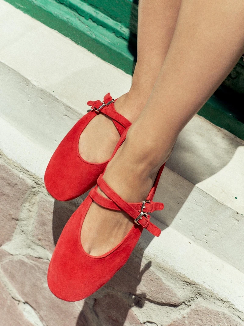 Red Double Strap Ballet Style Flat Bottom Leather Women's Shoes Fall New Arrival Mary Janes Fashionable Slip-On round Toe
Red Double Strap Ballet Style Flat Bottom Leather Women's Shoes Fall New Arrival Mary Janes Fashionable Slip-On round Toe