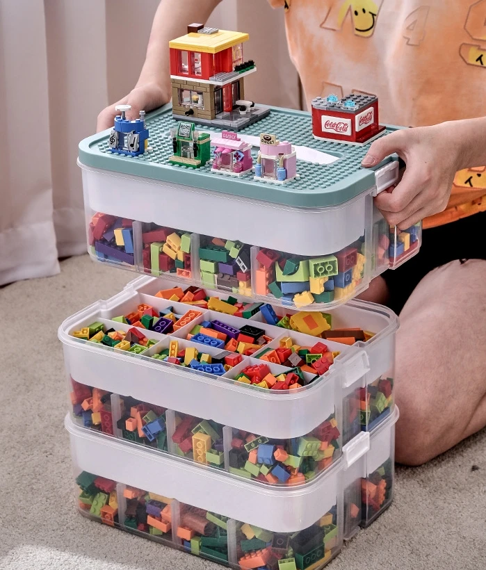 3-layer storage box building block classification transparent toy storage box with lid stackable first aid kit cosmetics storage
3-layer storage box building block classification transparent toy storage box with lid stackable first aid kit cosmetics storage